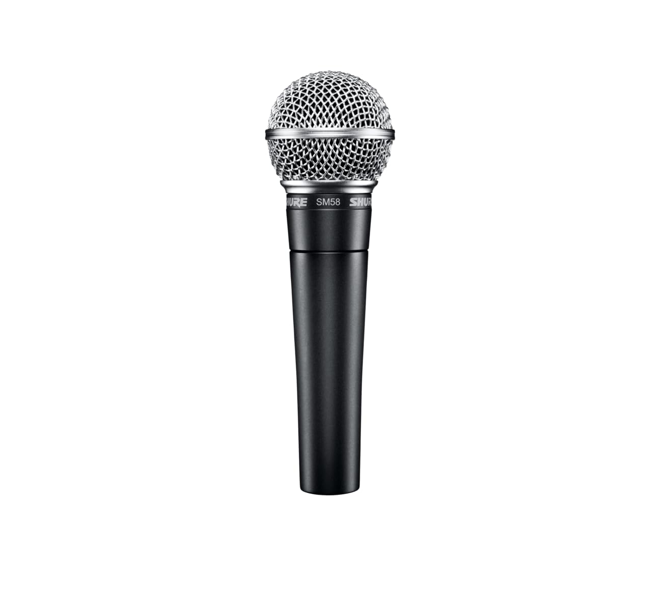 Shure SM58 vista frontal con sonido consistente y durabilidad