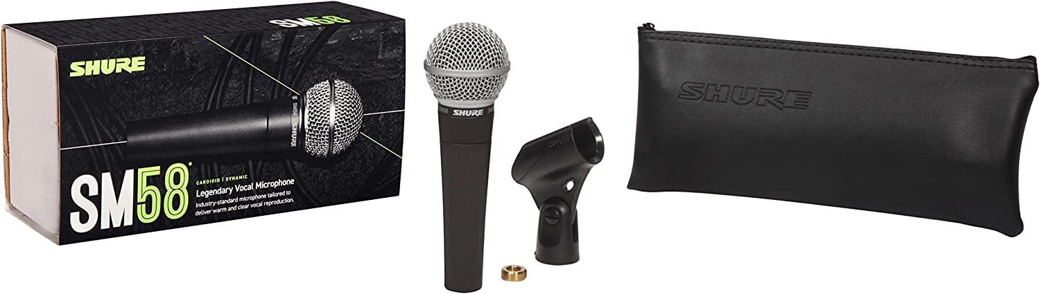 Shure SM58 Pro primer plano de la rejilla que reduce plosivos y viento