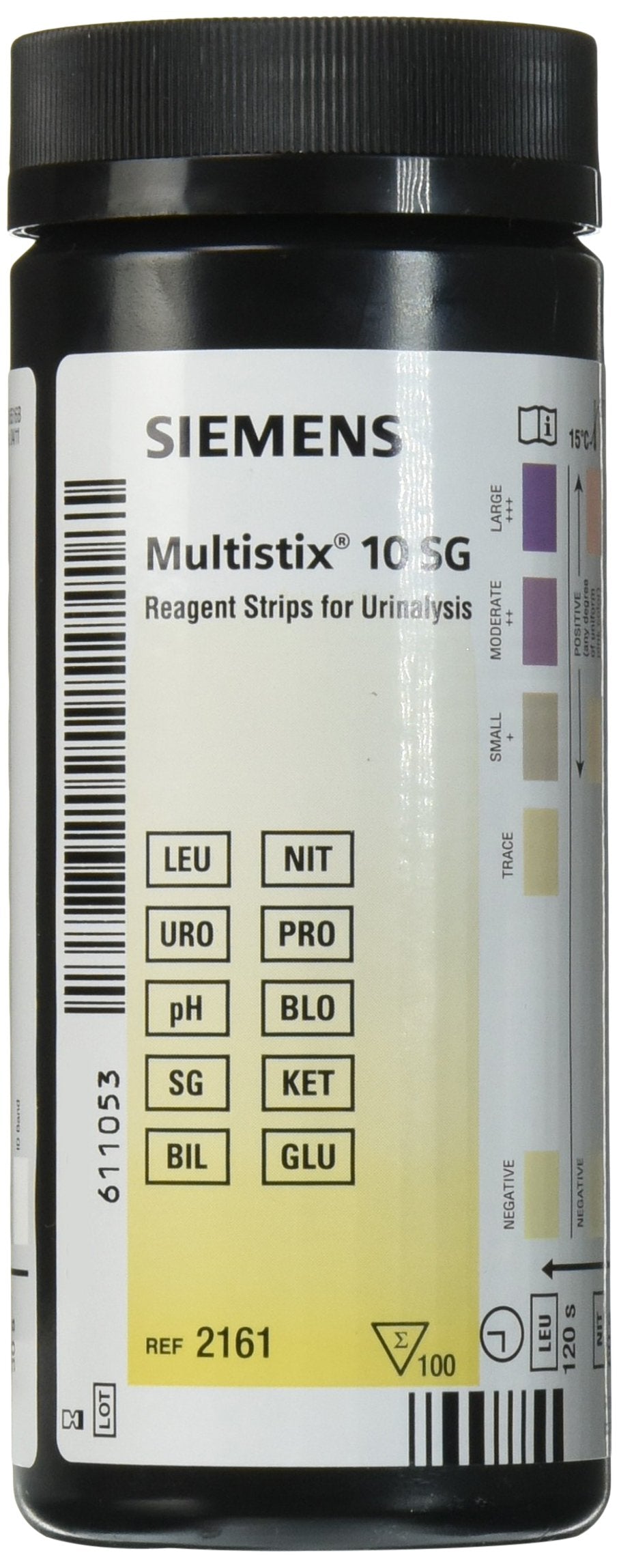 SIEMENS frasco frontal con 100 tiras Multistix 10 SG, conservación y conveniencia
