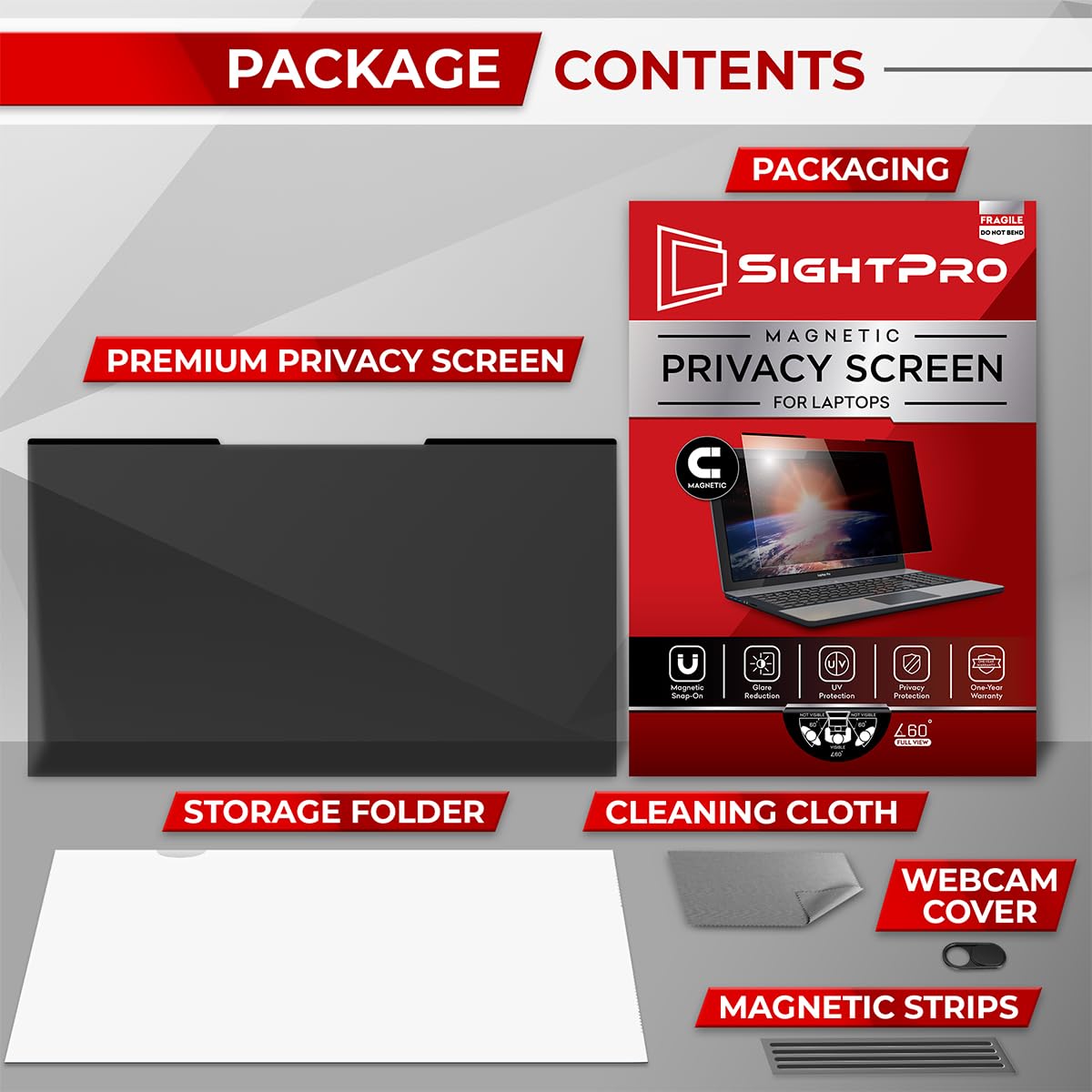 SightPro funda y filtro guardados en mochila para transporte seguro