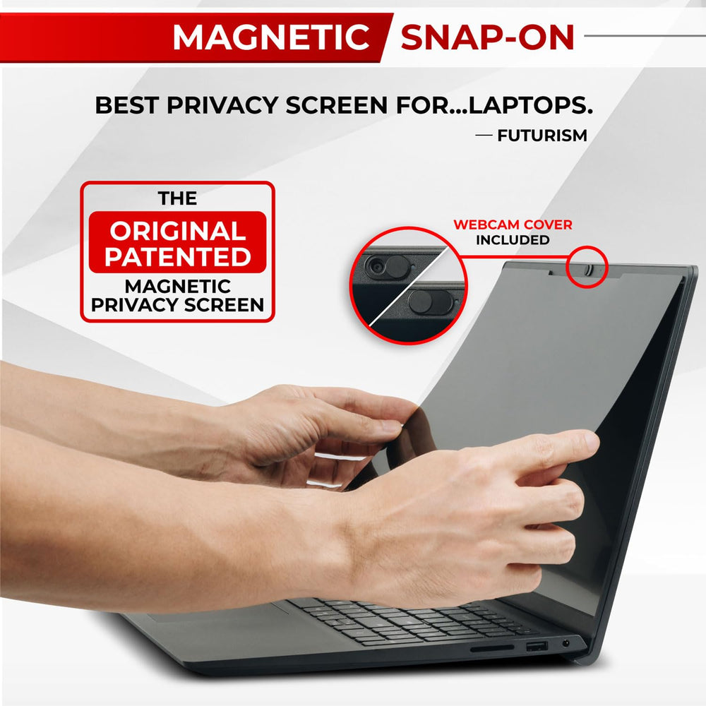 SightPro uso en cafetería protegiendo datos en portátil durante viaje