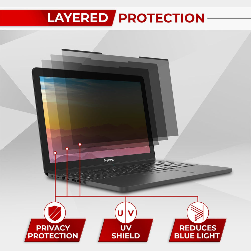 SightPro etiqueta de producto mostrando patentes y medidas técnicas