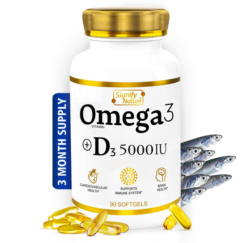 SIGNIFY NATURE empaque frontal mostrando 90 softgels y beneficios visibles
