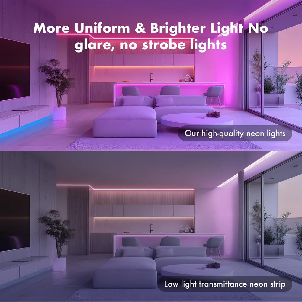 SILFU tira en uso en habitación creando ambiente RGB controlable por app y mando