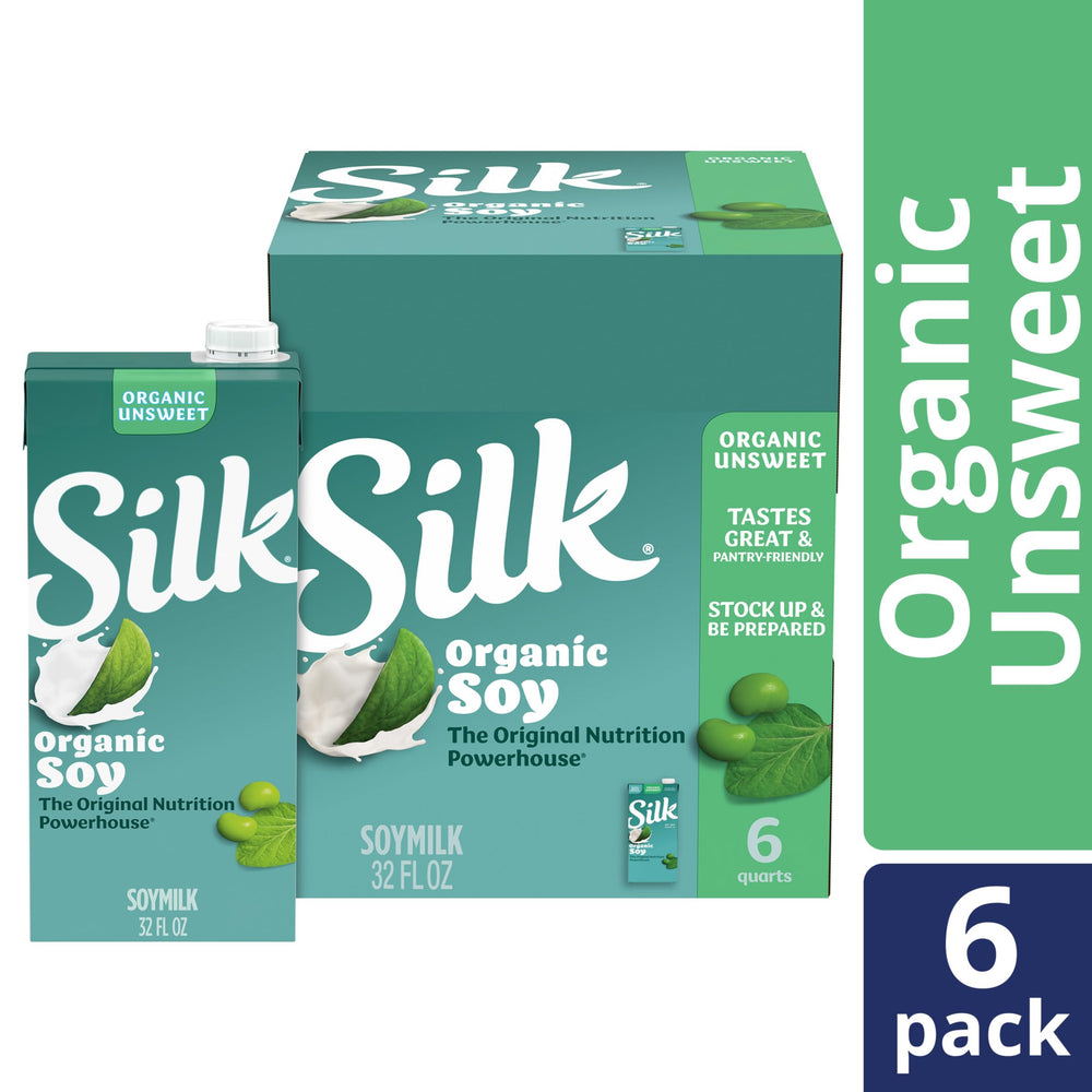 Silk detalle de etiqueta nutricional informando proteína y sin azúcar