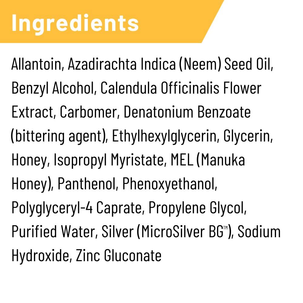Silver Honey etiqueta con lista de ingredientes naturales visibles