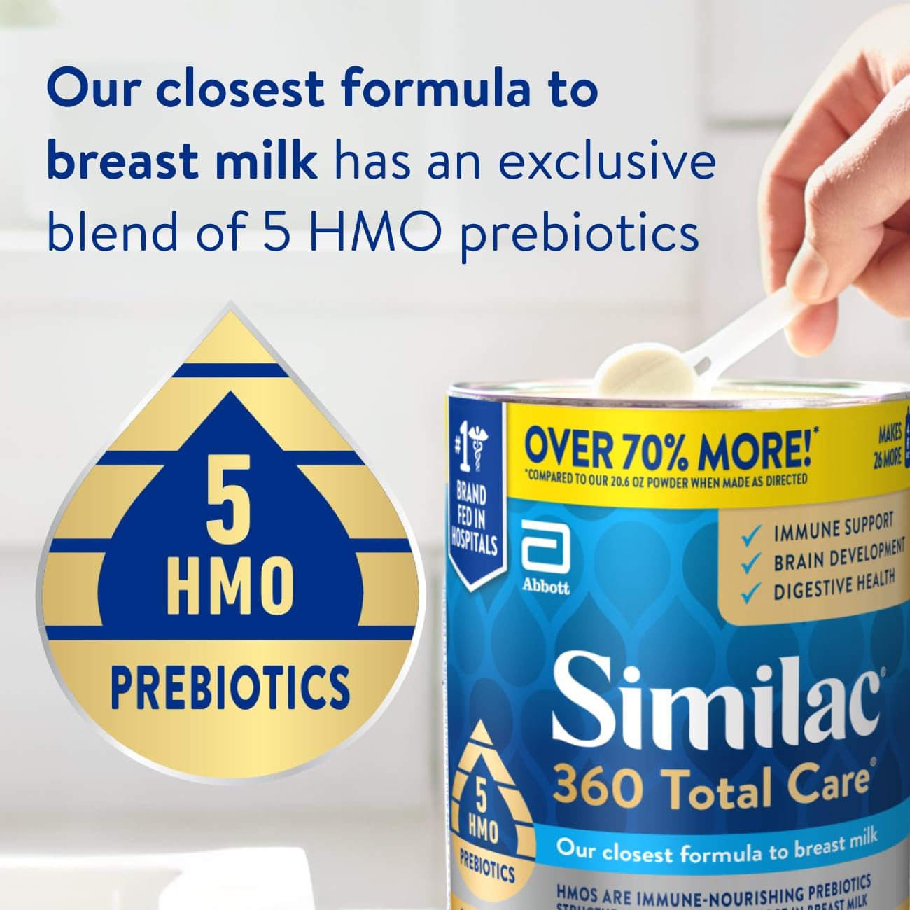 Similac polvo en primer plano textura fina facilita disolución rápida