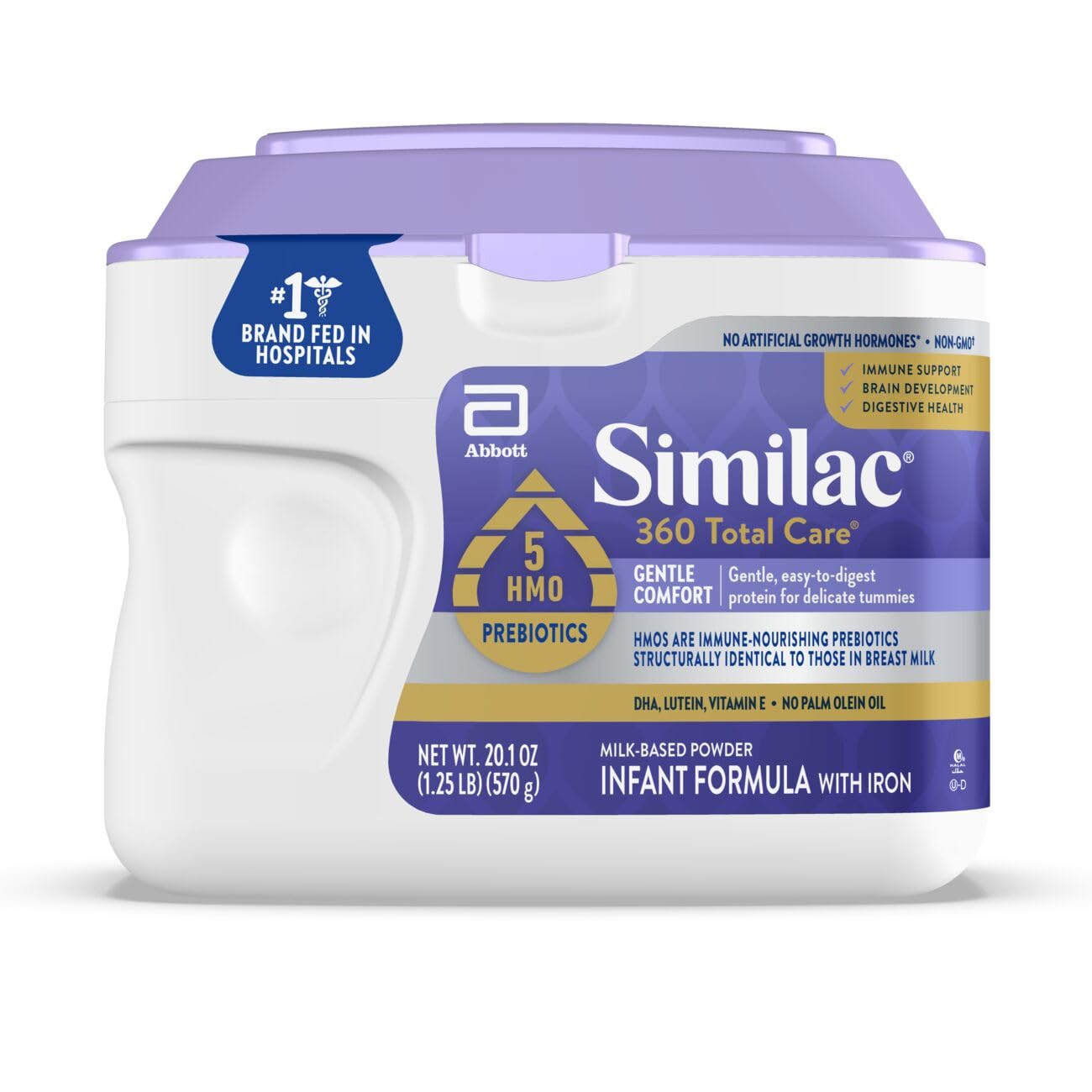 Similac envase frontal 20.1 oz mostrando etiqueta clara y beneficios