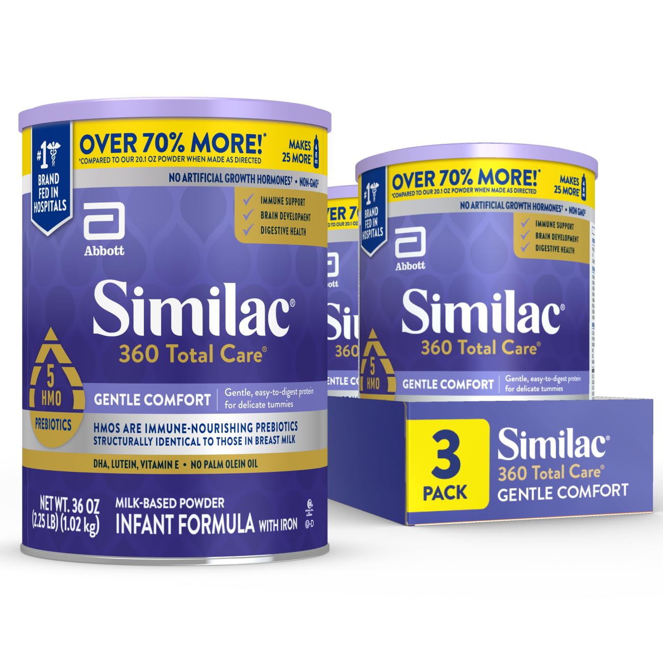 Similac lata 36 oz frente mostrando marca y beneficio digestivo