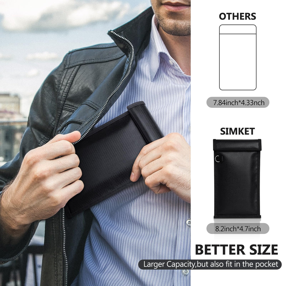 Simket tamaño comparativo junto a smartphone para escala clara