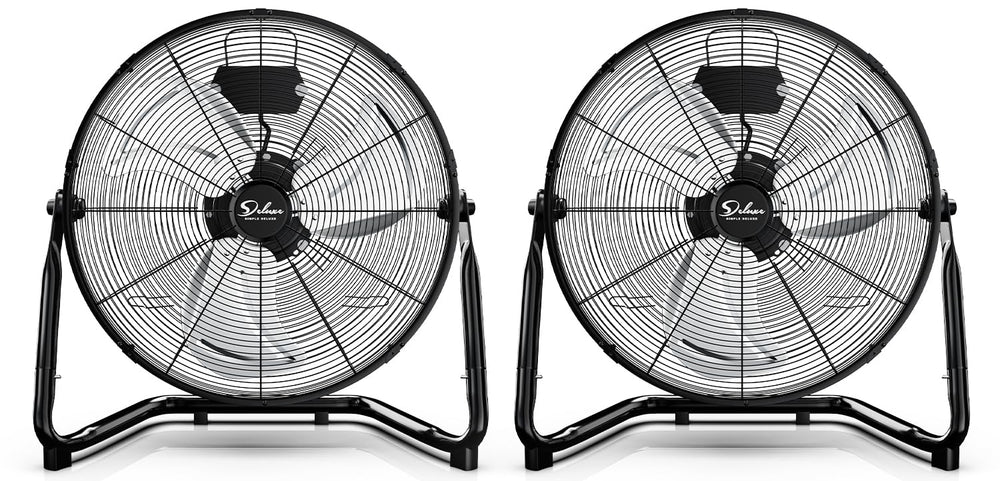 Simple Deluxe vista frontal del ventilador 20" con potente flujo de aire