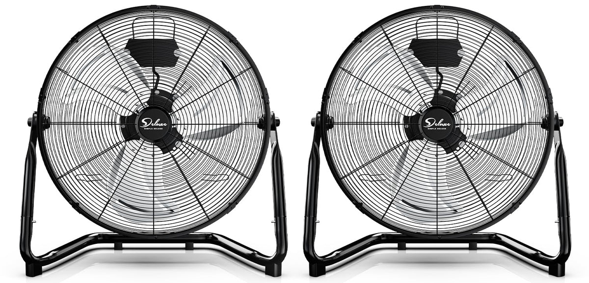 Simple Deluxe vista frontal del ventilador 20" con potente flujo de aire