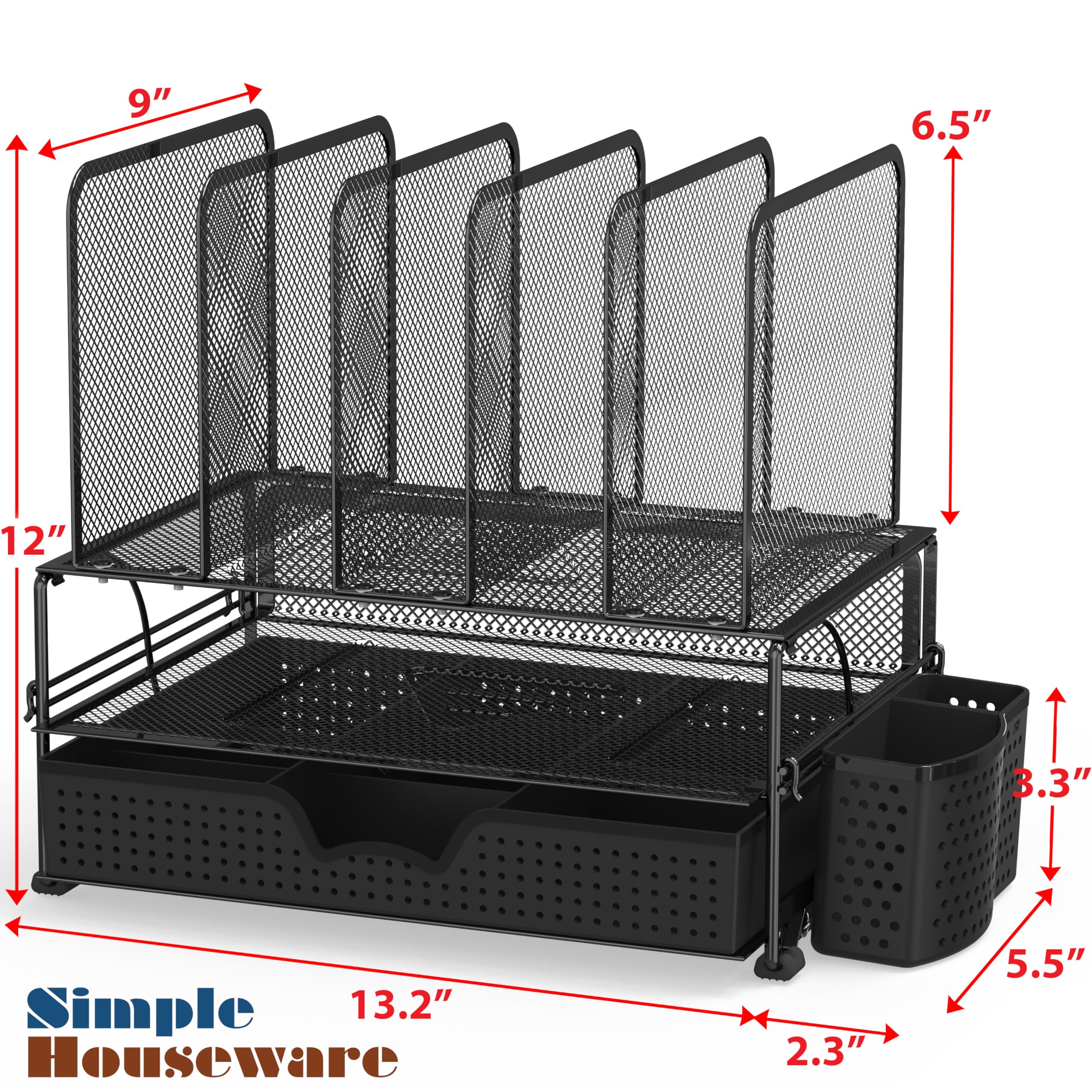 Simple Houseware detalle del cajón con divisores movibles, facilita ordenar artículos pequeños