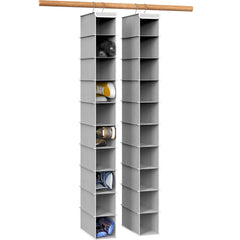 Simple Houseware vista frontal del organizador mostrando 10 cubículos y ahorro de espacio