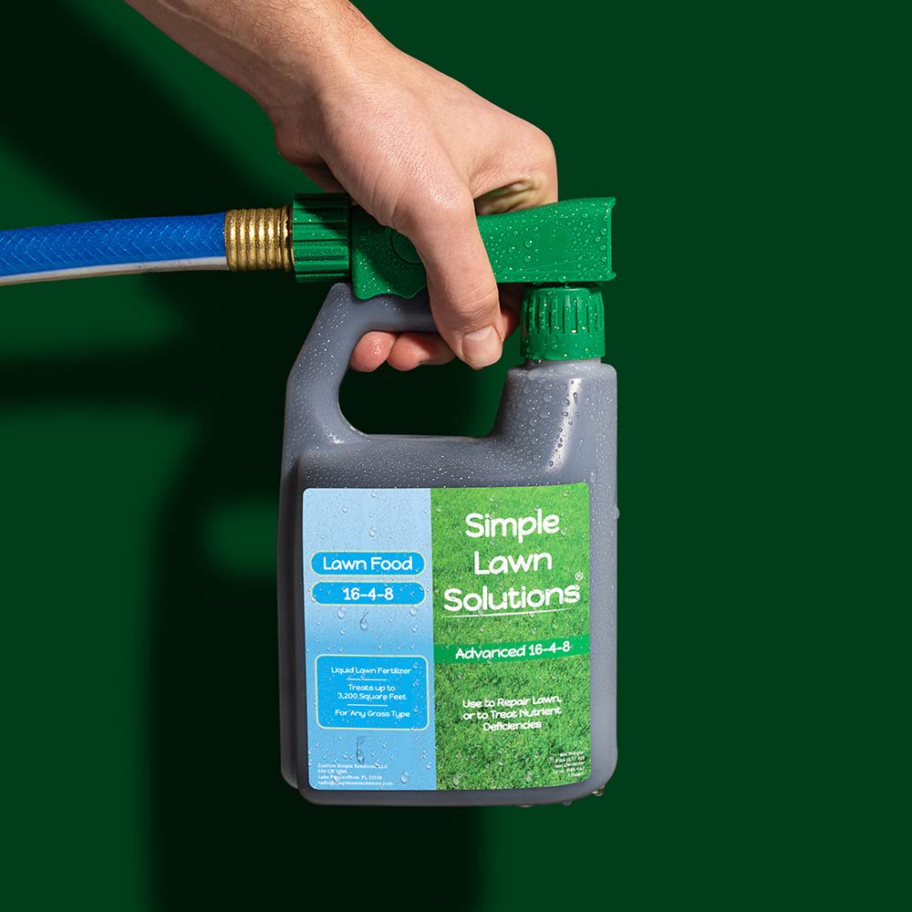 Simple Lawn Solutions césped verde después de aplicación, mejora visible del color