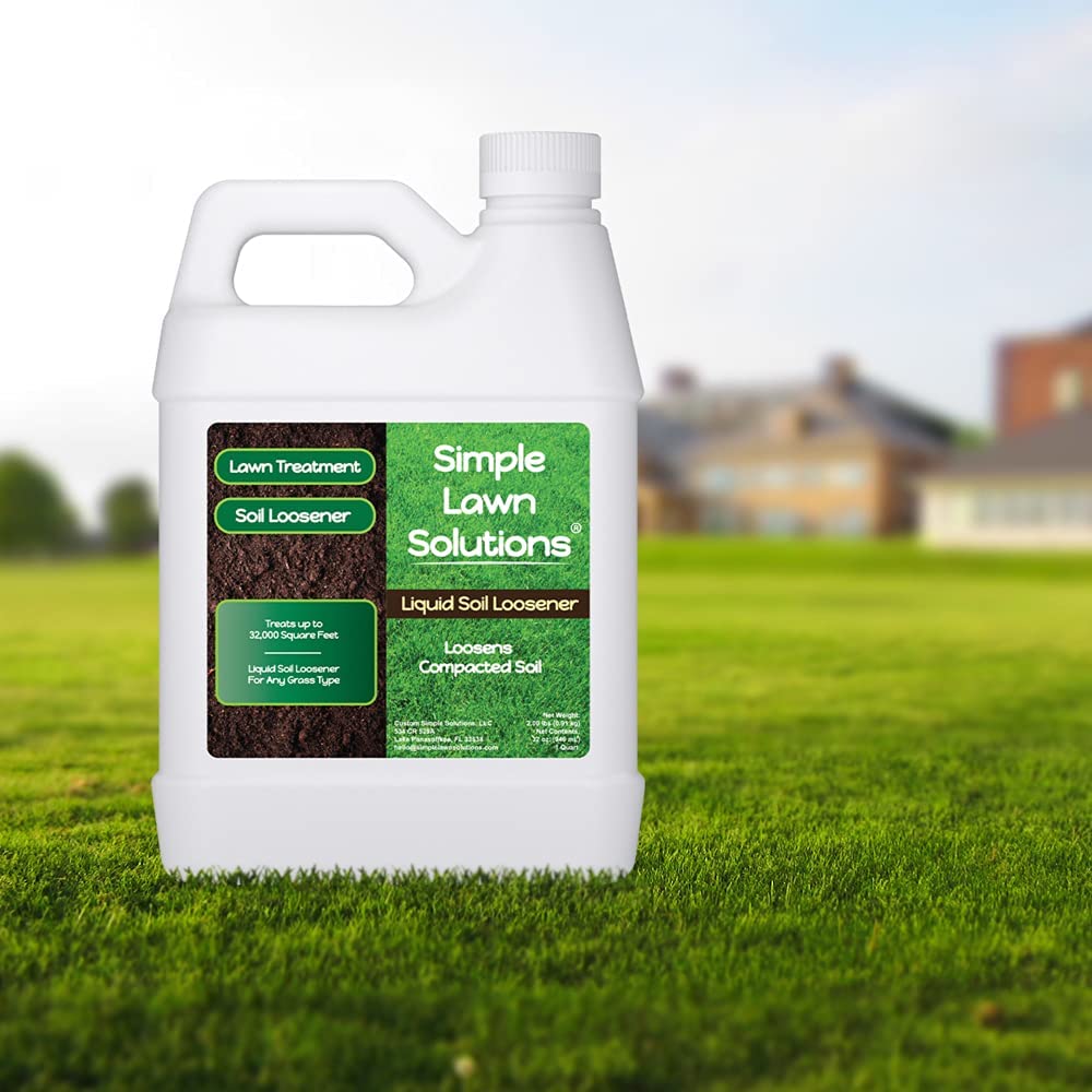 Simple Lawn Solutions gota del líquido concentrado mostrando textura fluida