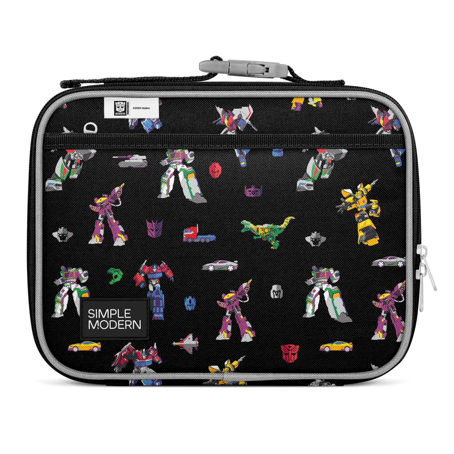 Simple Modern Hadley vista frontal con cierre y diseño Transformers, fácil identificación