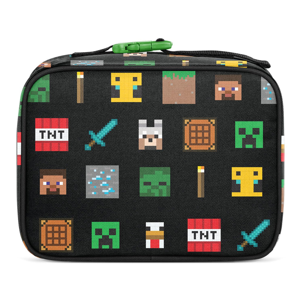 Simple Modern lonchera Minecraft detalle del cierre y cremallera para seguridad
