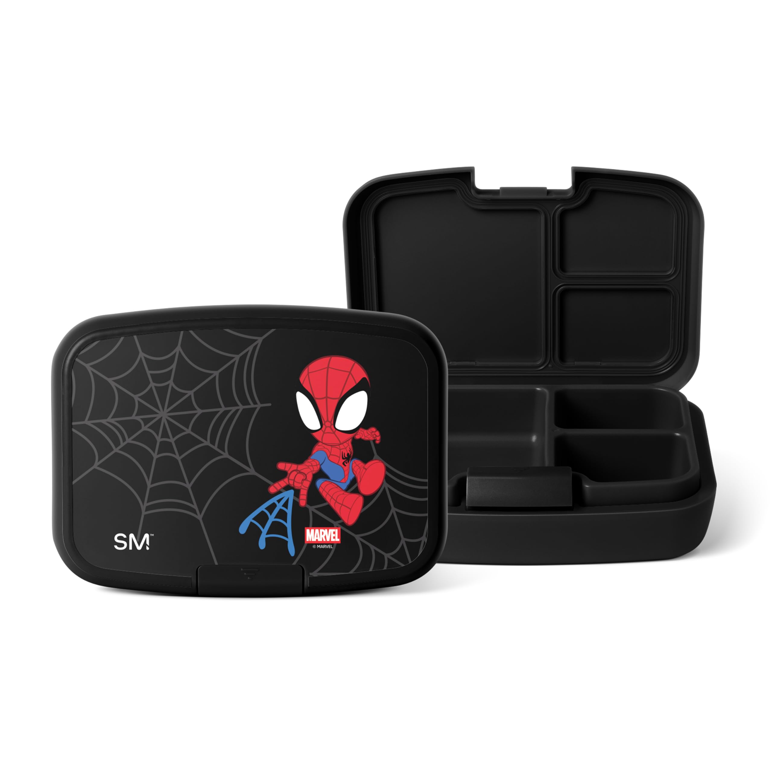 Simple Modern vista frontal de la lonchera con diseño Marvel y atractivo infantil