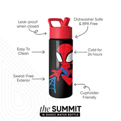 Simple Modern botella Spidey tapa cerrada que evita derrames durante el transporte