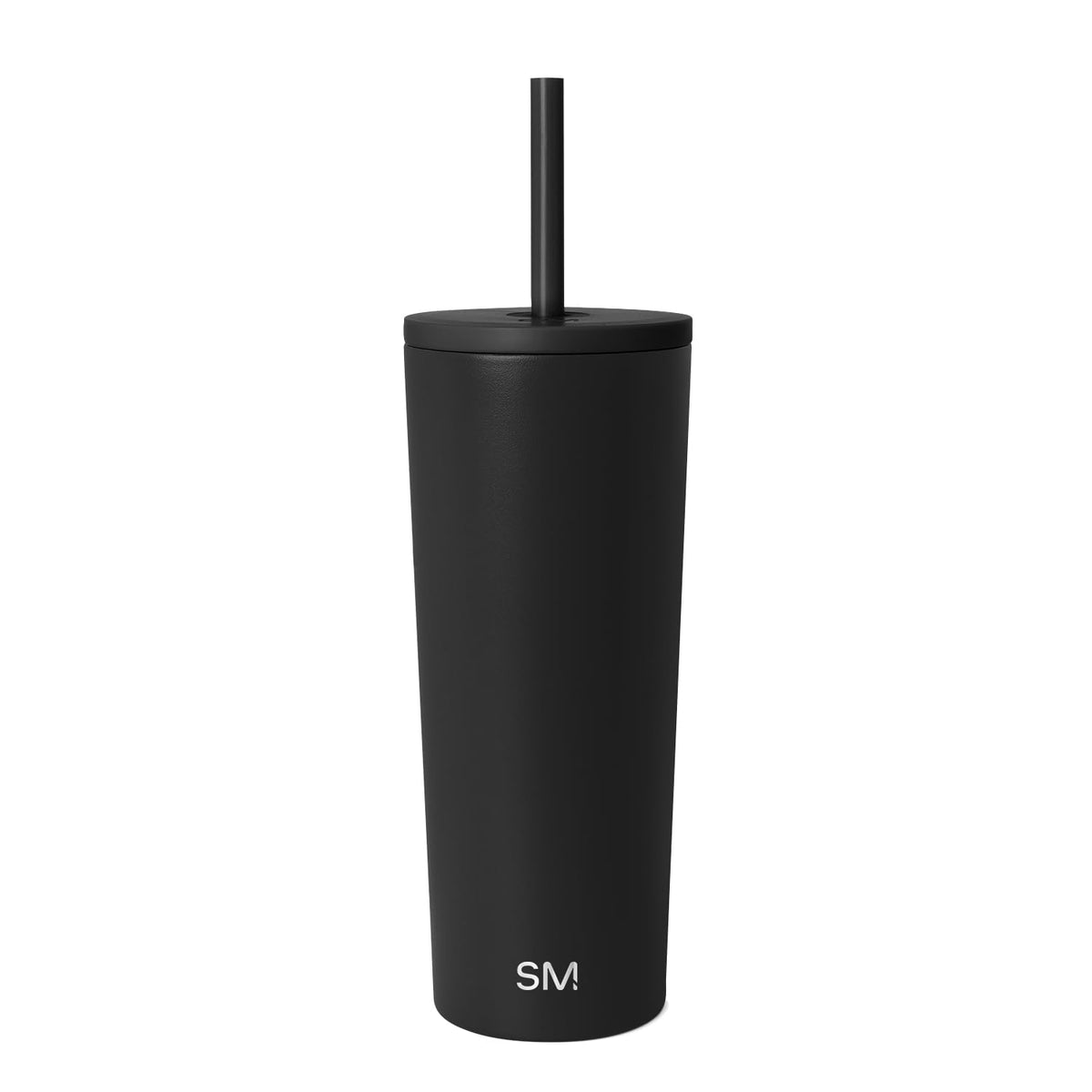 Simple Modern vaso frontal negro mostrando diseño y portavasos