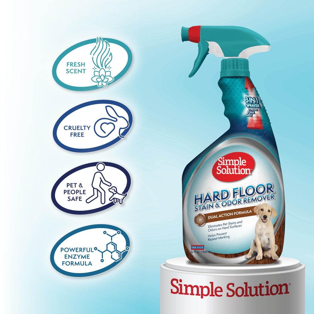 Simple Solution botella 32oz junto a objeto para comparar tamaño