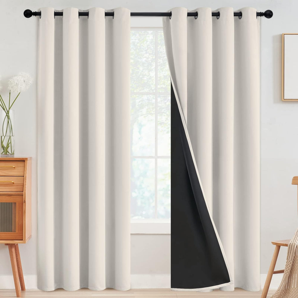 SimpleHome cream front panels shown on window, soft light blocked
