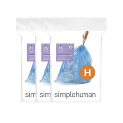 simplehuman vista frontal del paquete con dispensador para reposición rápida