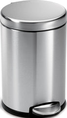 simplehuman vista frontal en acero cepillado, aspecto limpio y moderno