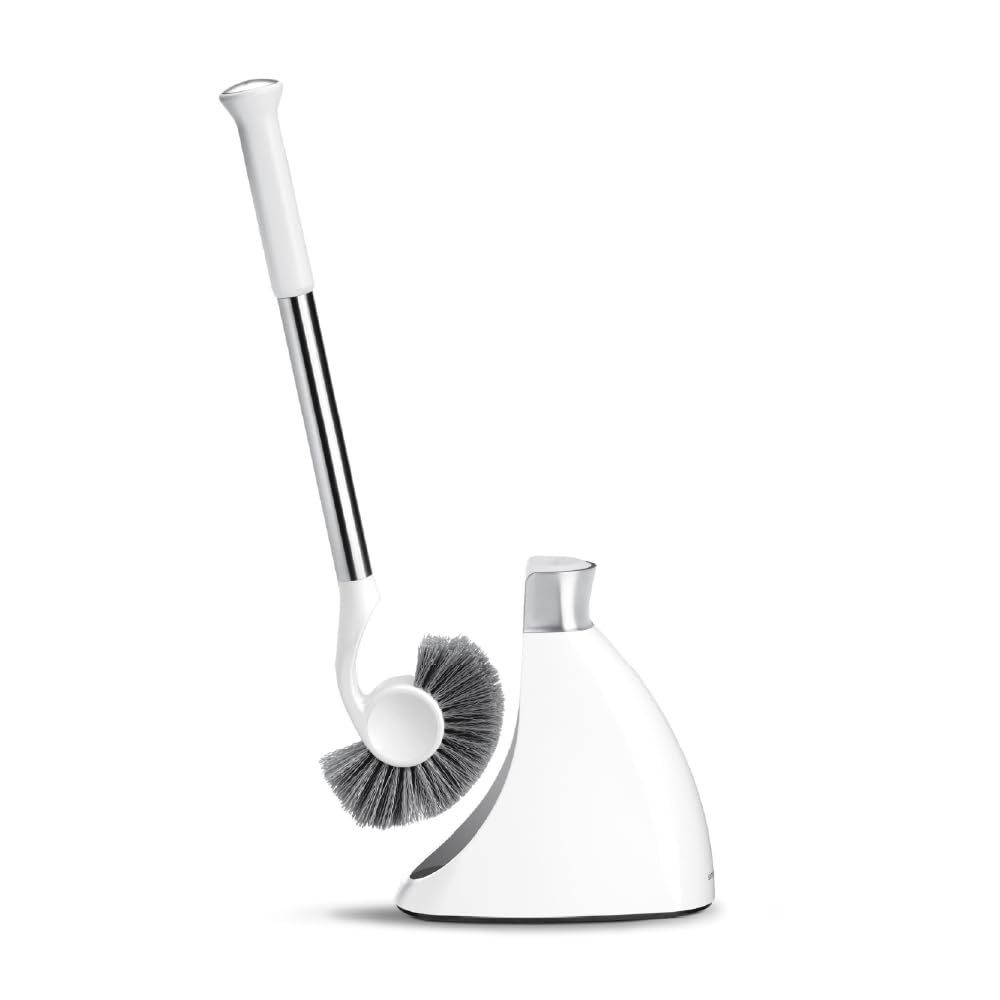 simplehuman cepillo para inodoro vista frontal, almacenamiento discreto
