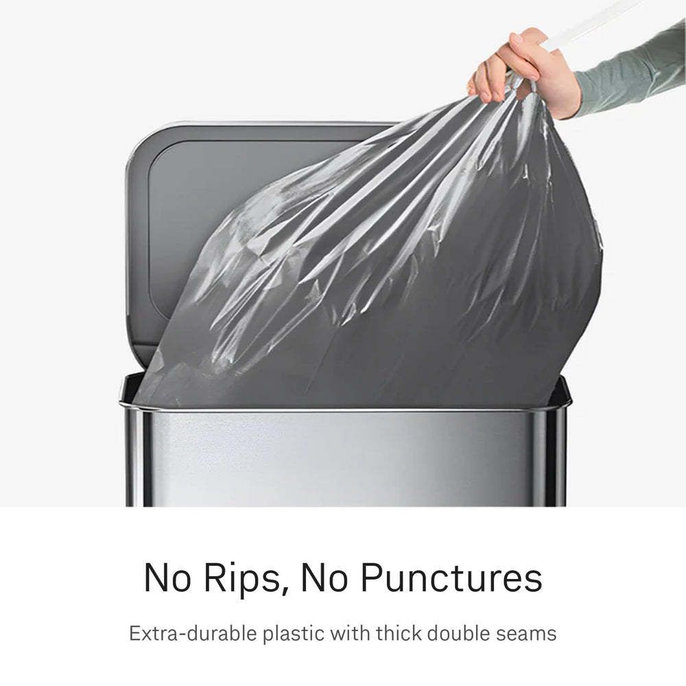 simplehuman detalle de las costuras soldadas que evitan roturas y fugas