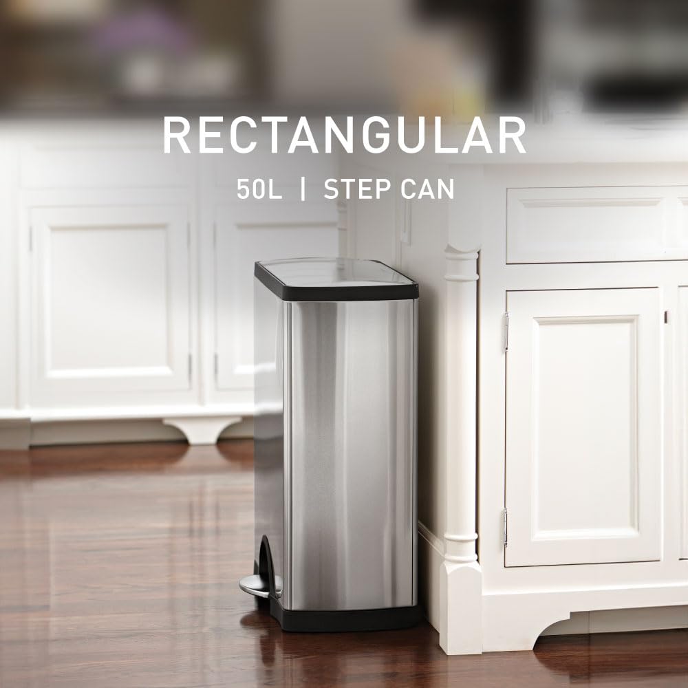simplehuman pedal de acero reforzado, durabilidad para uso diario