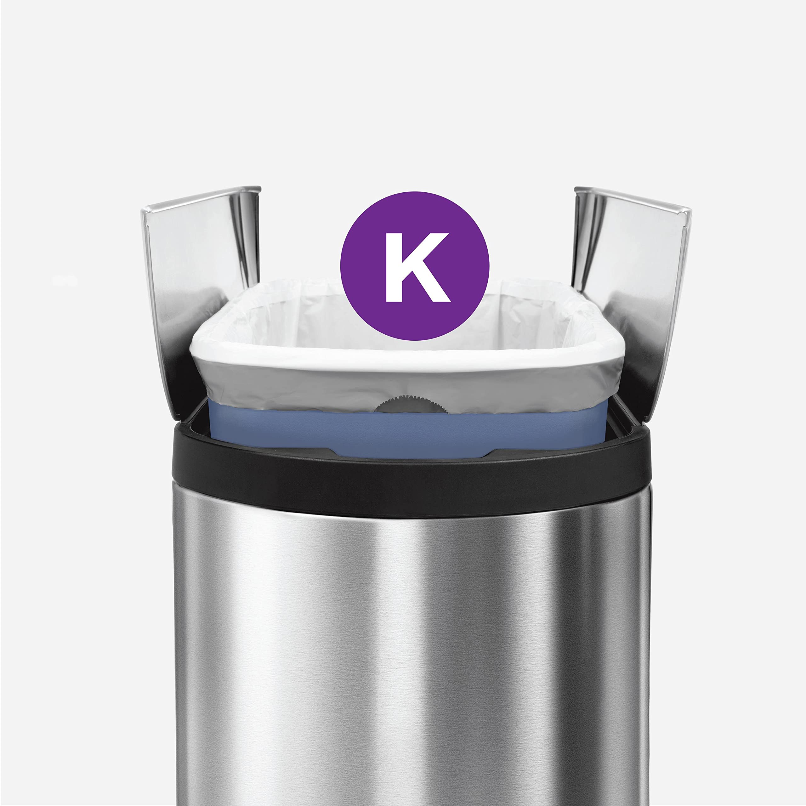 simplehuman bolsa dispensada una a una dentro del cubo, cambio rápido y limpio