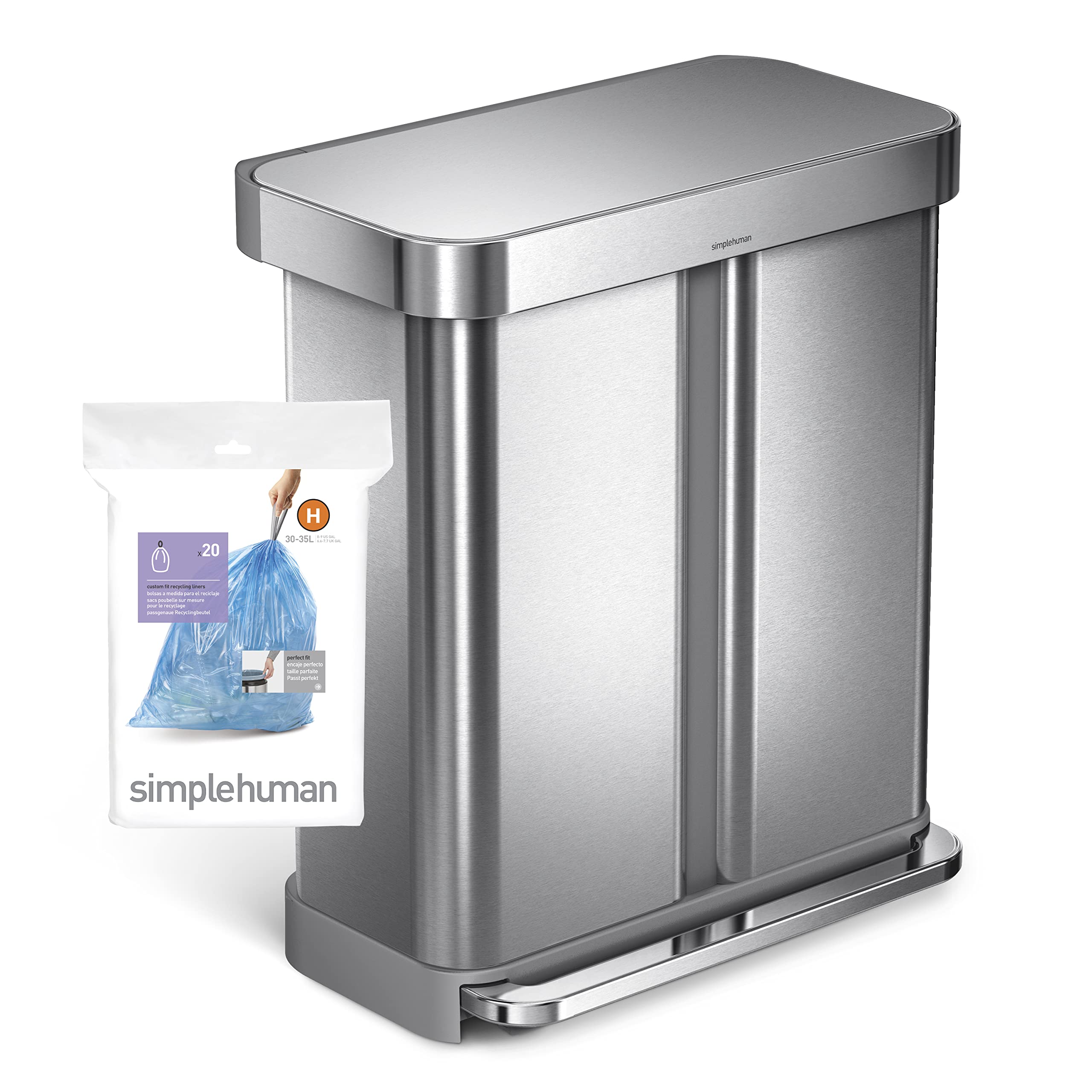 simplehuman dispensador dentro del bolsillo del cubo para extracción fácil