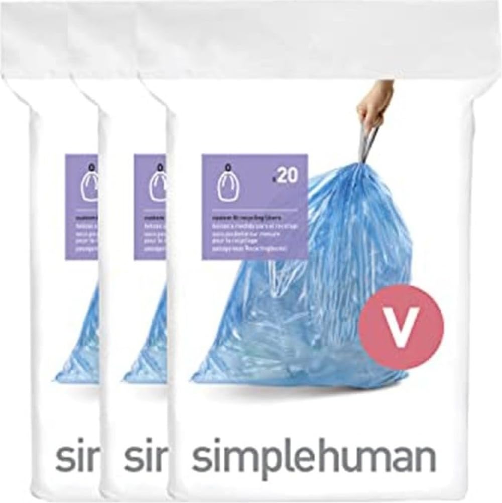 simplehuman vista frontal del paquete Code V mostrando embalaje y cantidad