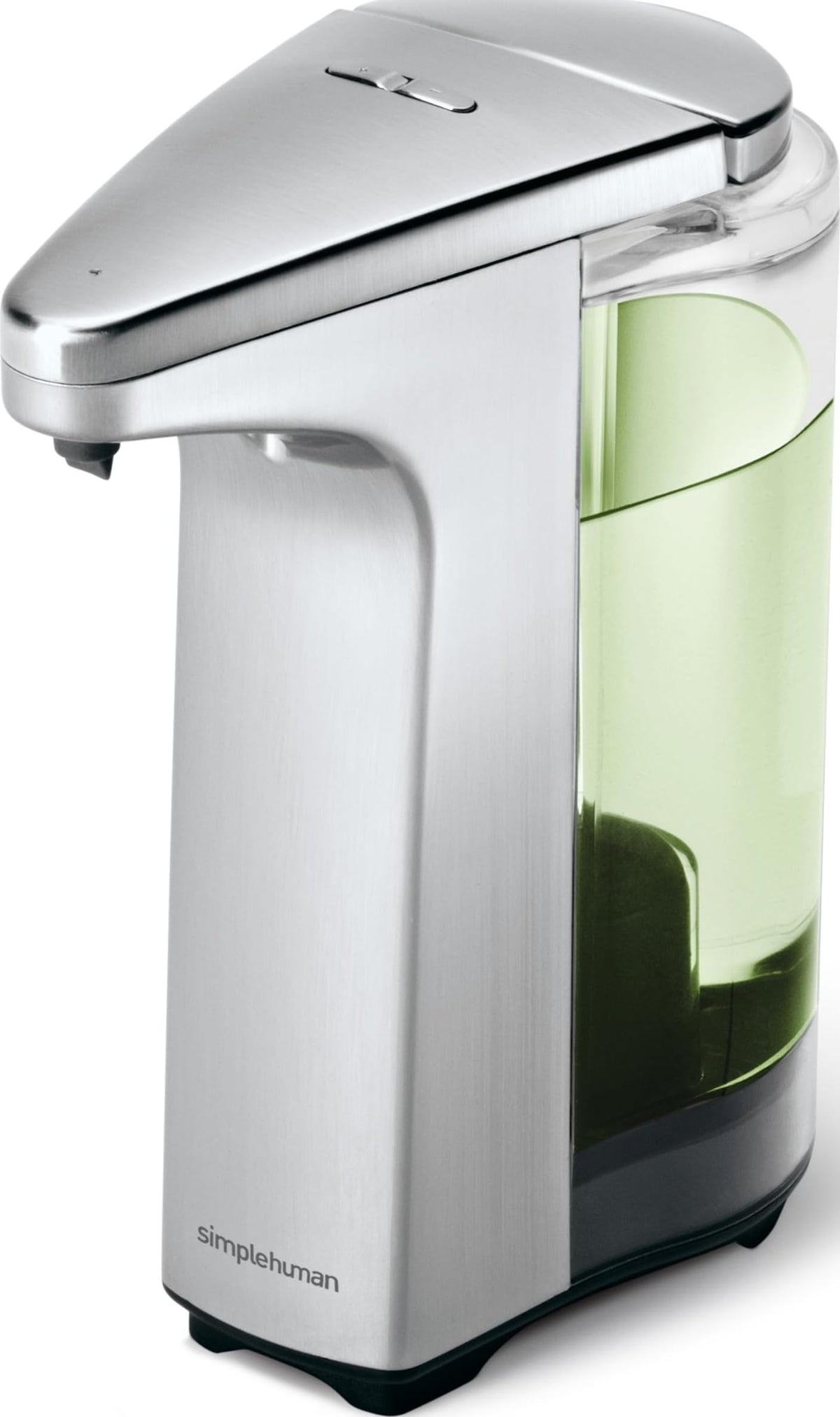 simplehuman dispensador frontal níquel cepillado aspecto elegante y fácil limpieza