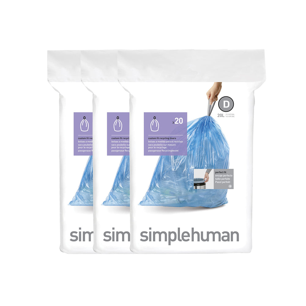 simplehuman frente del paquete de fundas 20 L con dispensador rápido y fácil