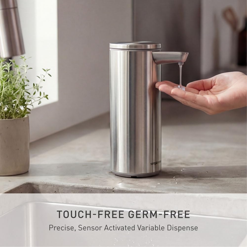 simplehuman textura de acero inoxidable resistente a huellas y manchas