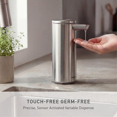 simplehuman textura de acero inoxidable resistente a huellas y manchas