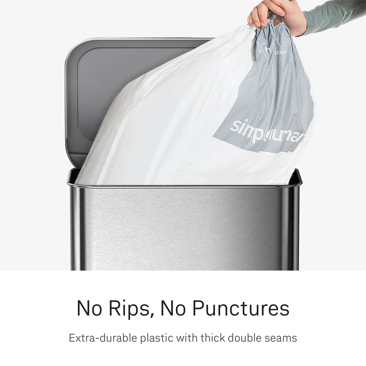 simplehuman primer plano del plástico extra grueso para mayor durabilidad