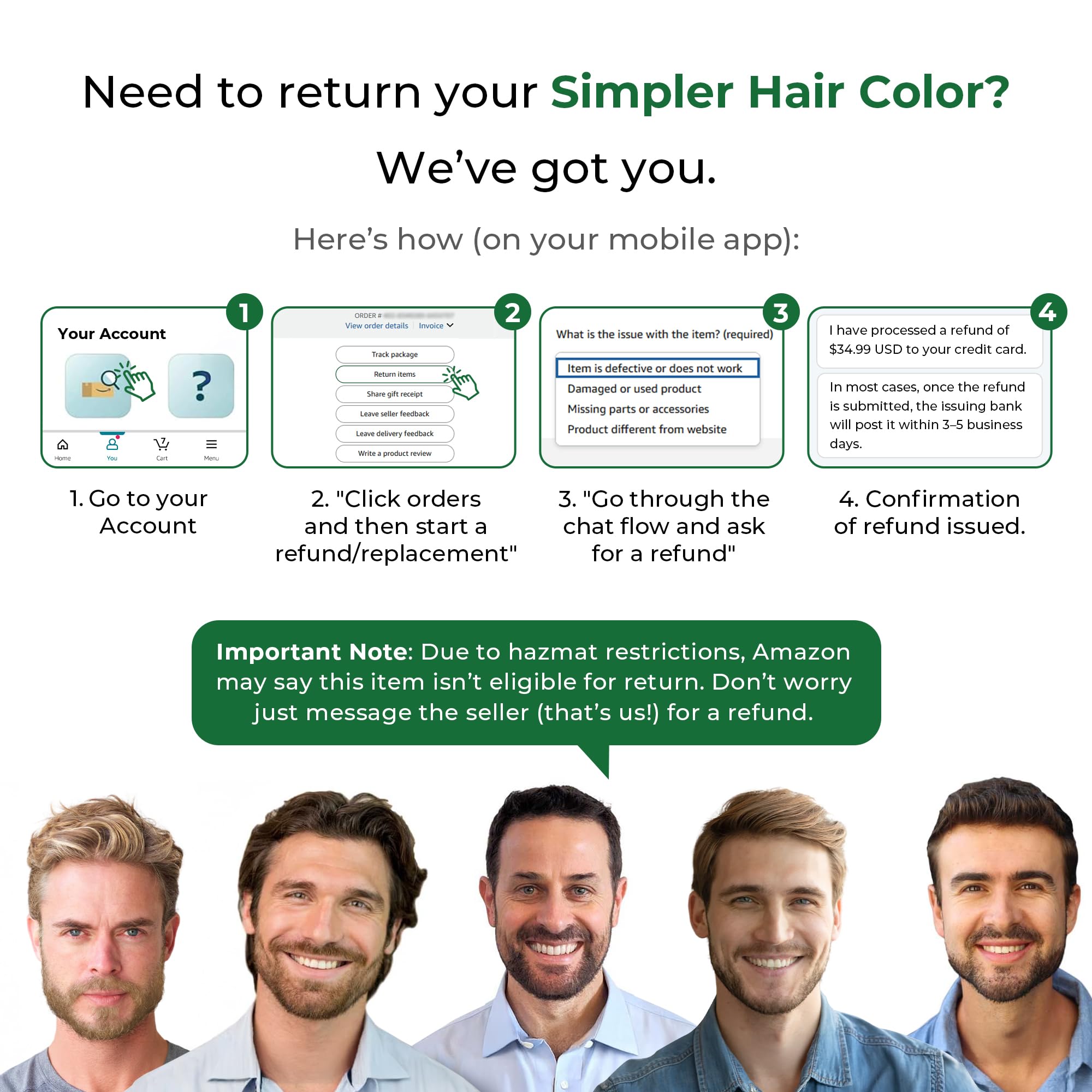 Simpler Hair Color uso en baño con aplicador para rutina rápida y limpia