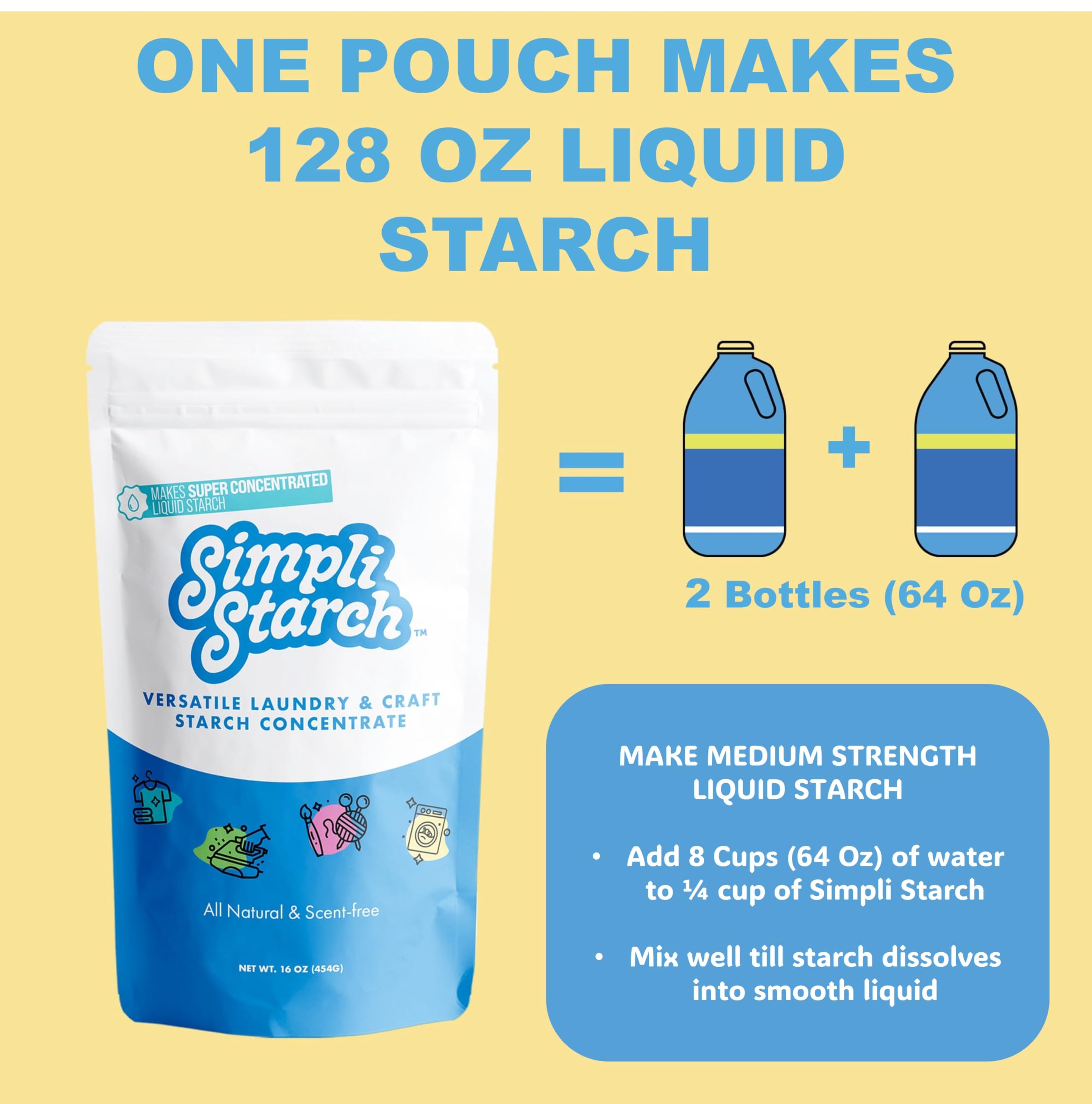 Simpli Starch polvo en textura cercana que facilita disolución rápida