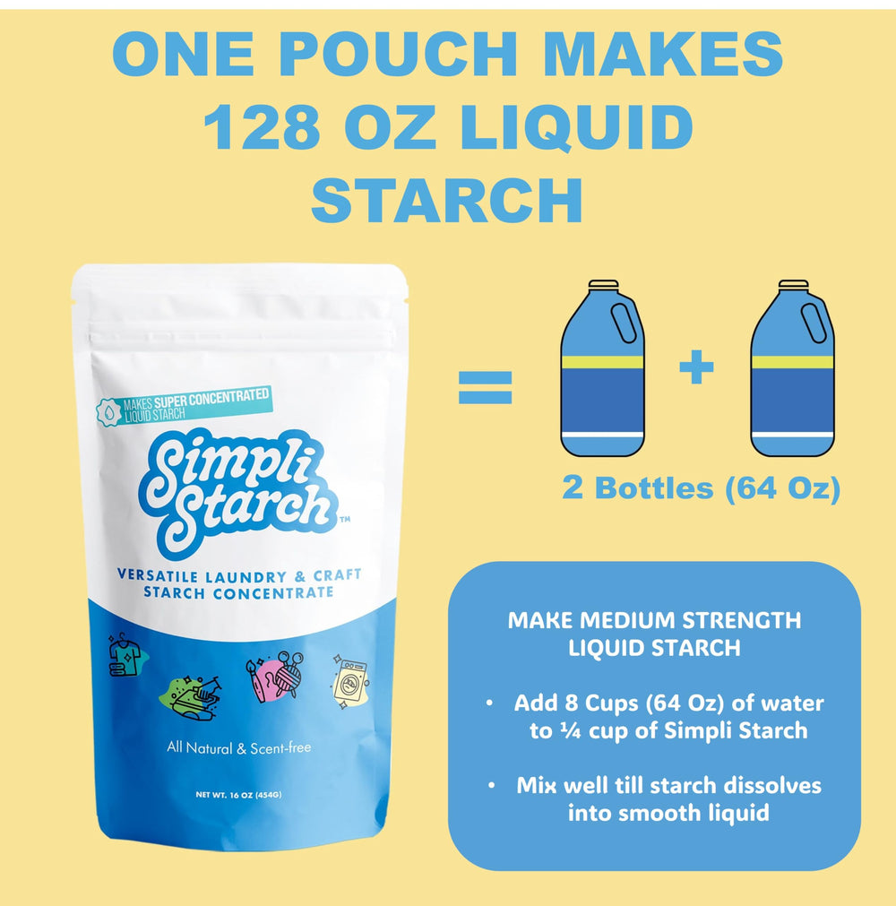 Simpli Starch polvo en textura cercana que facilita disolución rápida