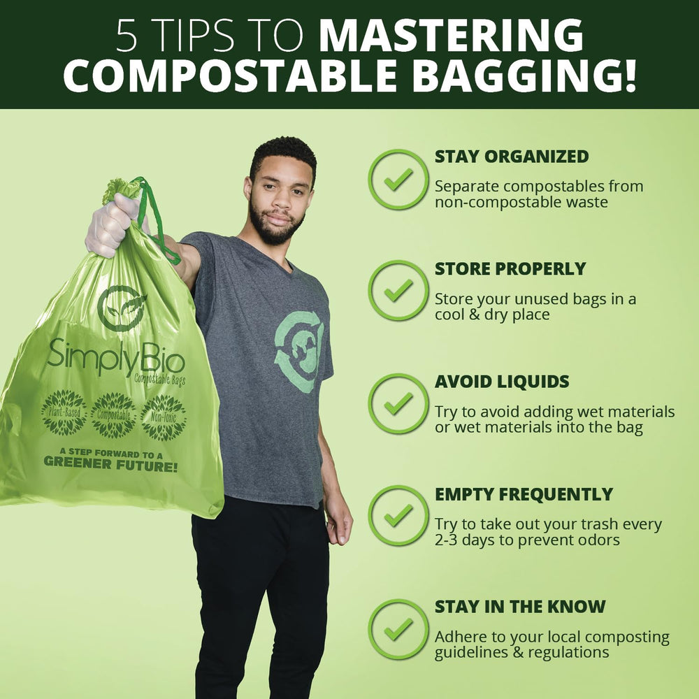 Simply Bio etiqueta con certificaciones BPI y OK Compost visibles, transmite confianza