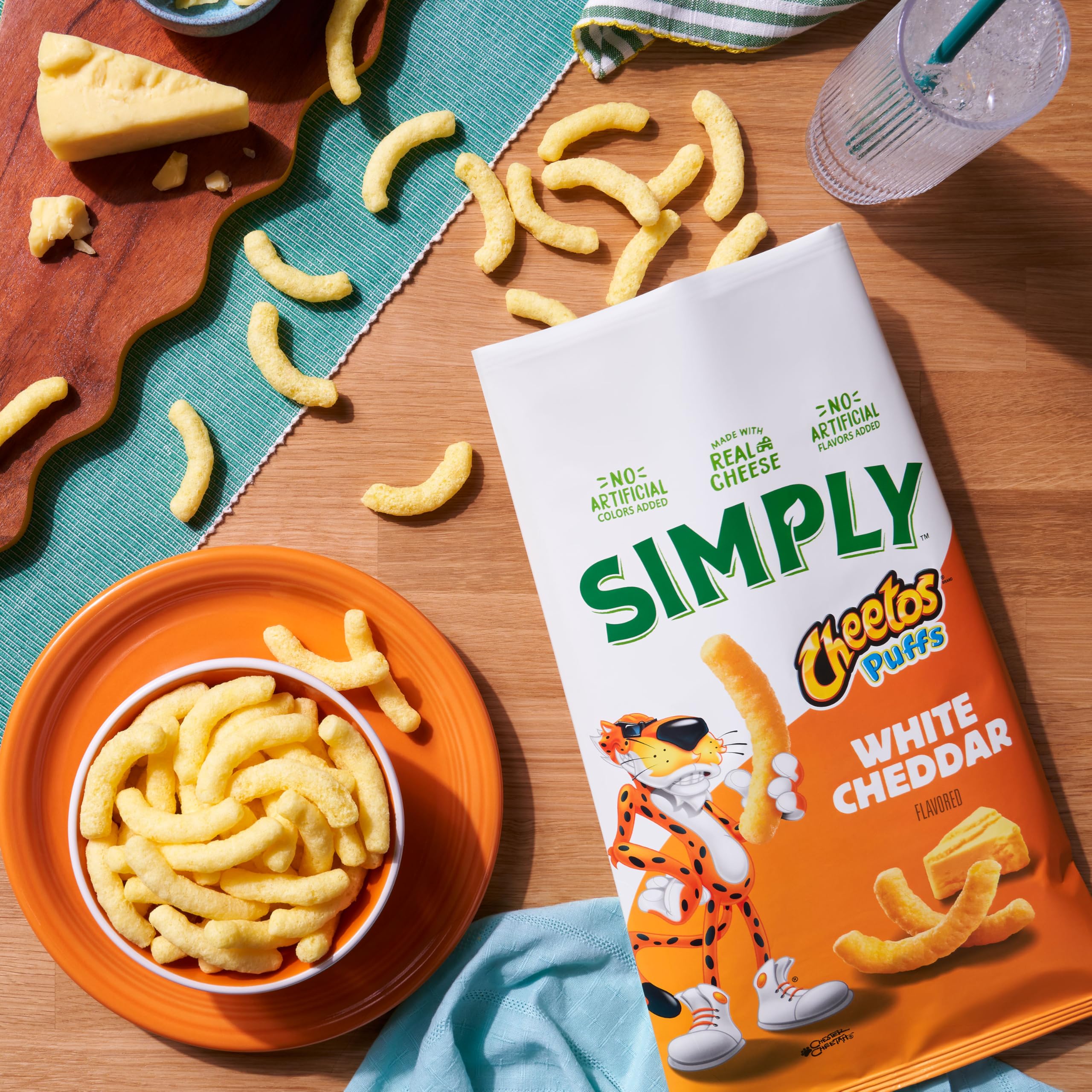 Simply ingredientes: aceite de girasol y queso real evidentes