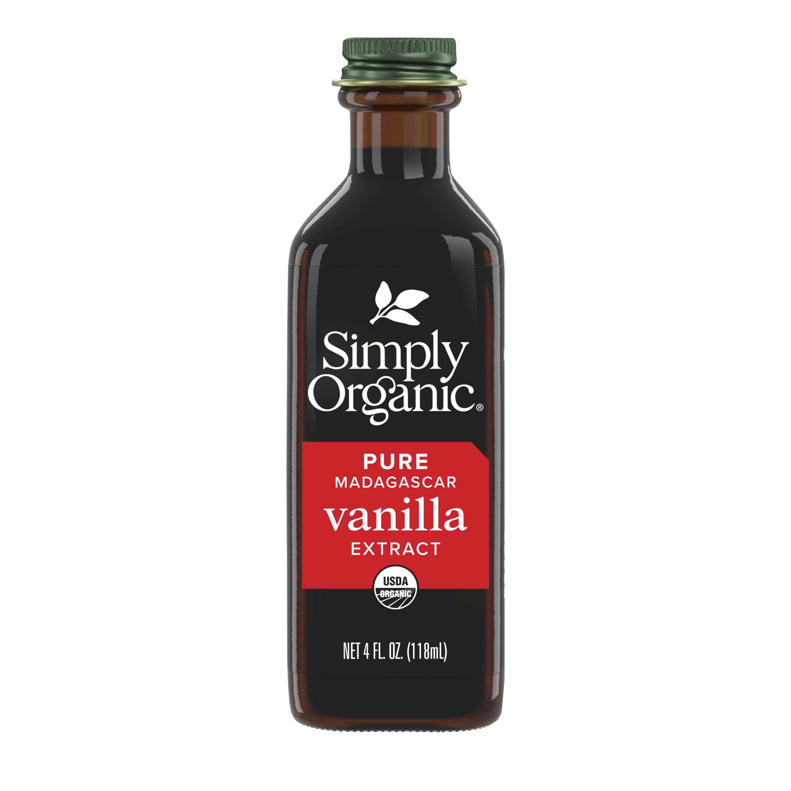 Simply Organic frasco frontal 4 oz mostrando el producto y su uso beneficioso