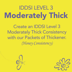 SimplyThick textura del gel en cuchara mostrando mezcla sin grumos