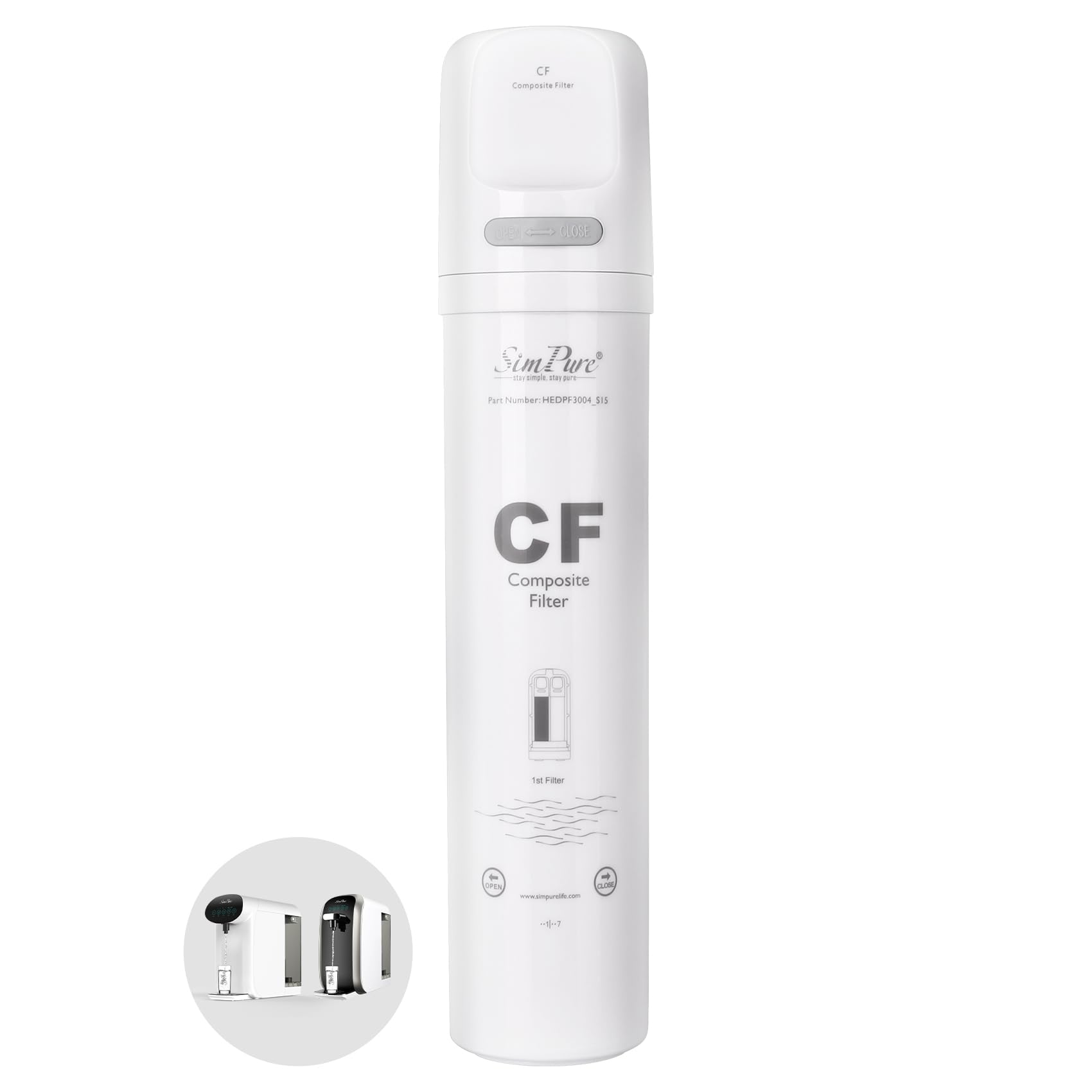 SimPure cartucho CF frontal mostrando el diseño y ajuste confiable