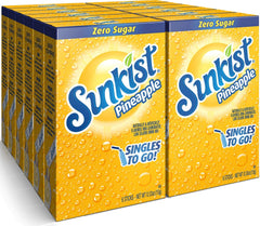 SINGLES TO GO! frontal del empaque mostrando 12 cajas y marca Sunkist, facilita transporte