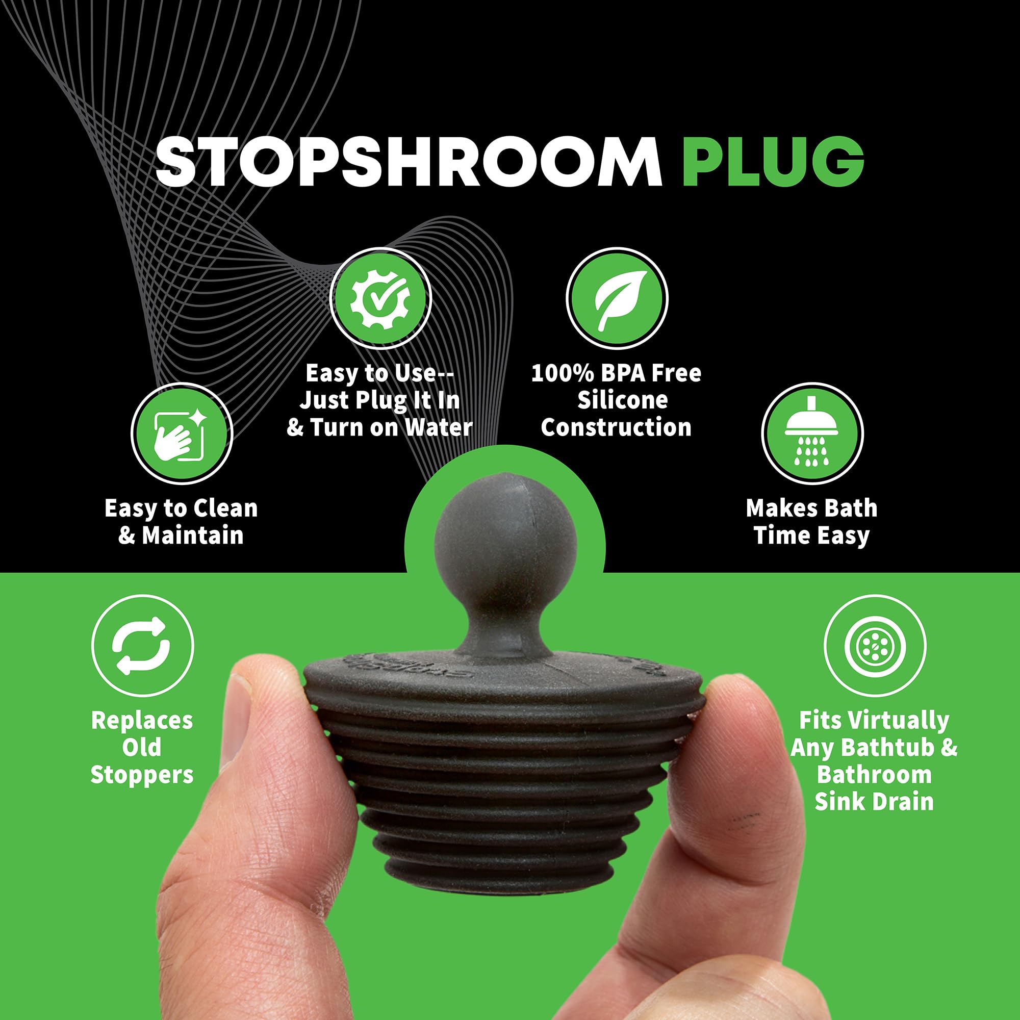 SinkShroom Ultra primer plano de la rejilla que atrapa cabello manteniendo flujo
